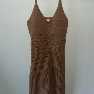 Aerie Brown Crochet Cover-up
